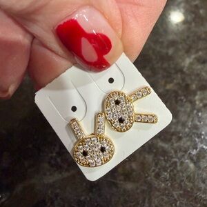 Gold and Black Bunny Earrings